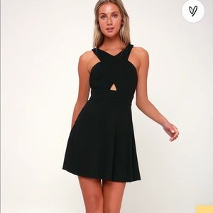 NWT Lulu’s “So Sophisticated Black Cutout Skater
Dress”